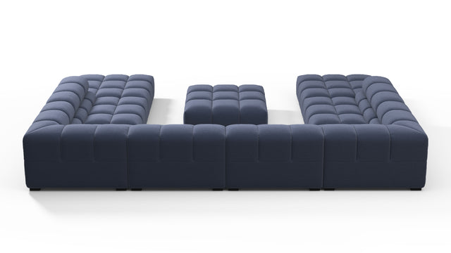 Tufted - Tufted Sectional, U Shape, Royal Blue Wool