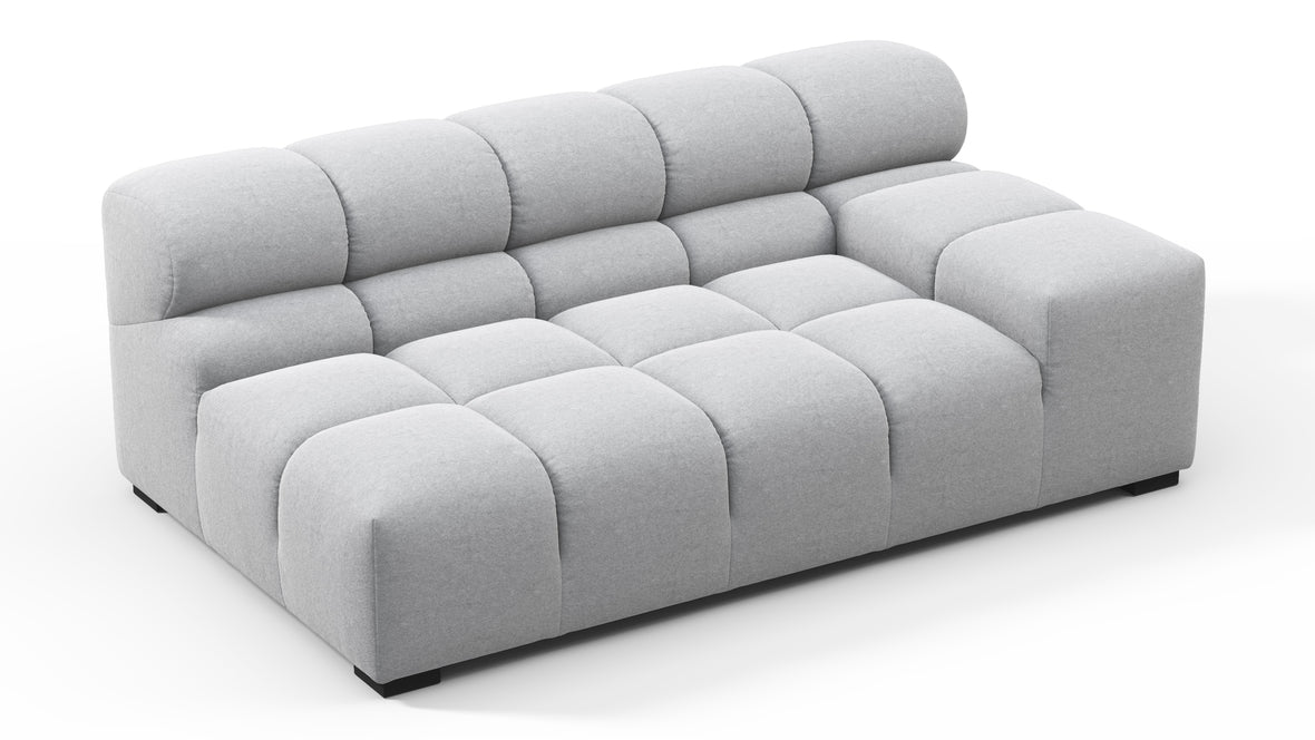 Tufted - Tufted Module, Extra Large Right Arm, Light Gray Wool