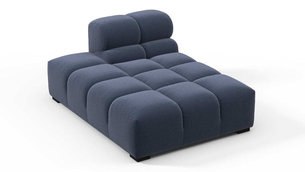 Tufted - Tufted Module, Left Chaise, Armless, Royal Blue Wool