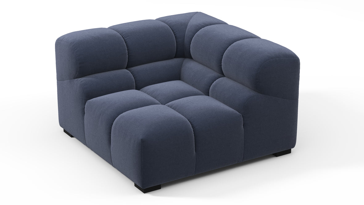 Tufted - Tufted Module, Right Corner, Royal Blue Wool