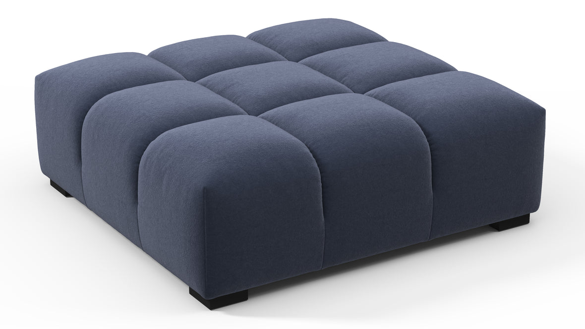 Tufted - Tufted Ottoman, Royal Blue Wool