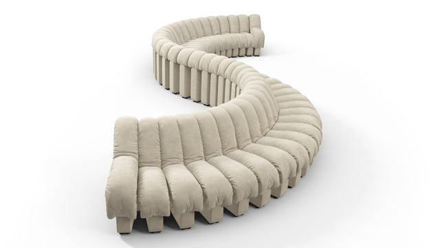 DS 600 - DS 600 Curved Sectional, Eggshell Vegan Suede