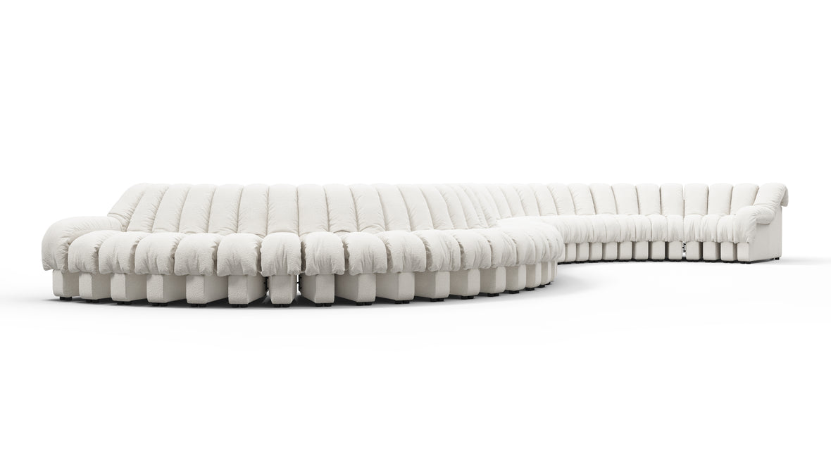 DS 600 - DS 600 Curved Sectional, White Boucle