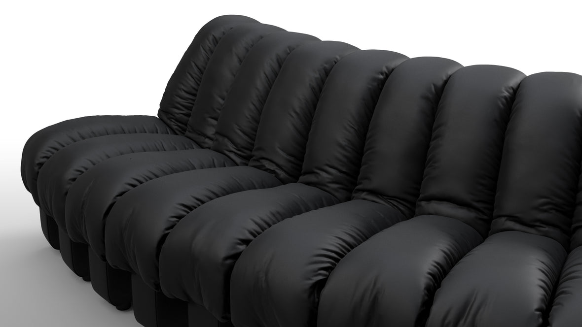 DS 600 - DS 600 Double Sided Curved Sectional, Black Vegan Leather