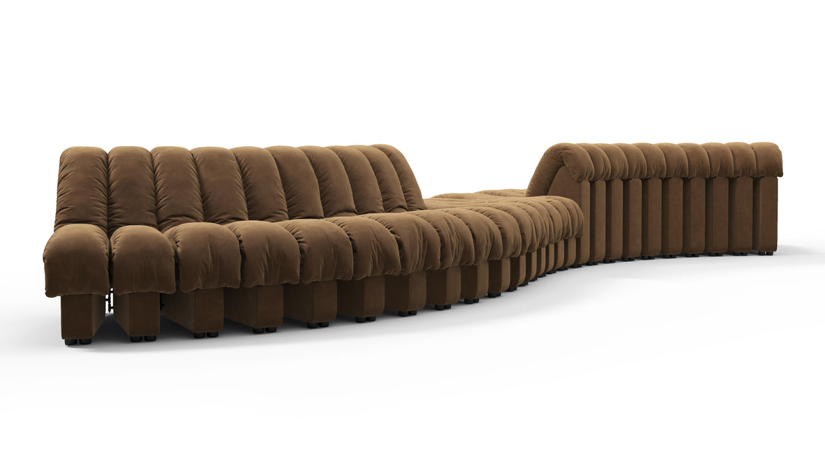 DS 600 - DS 600 Double Sided Curved Sectional, Brown Vegan Suede