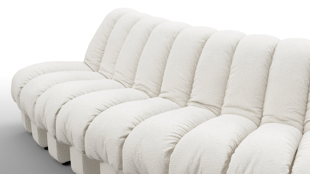 DS 600 - DS 600 Double Sided Curved Sectional, White Boucle