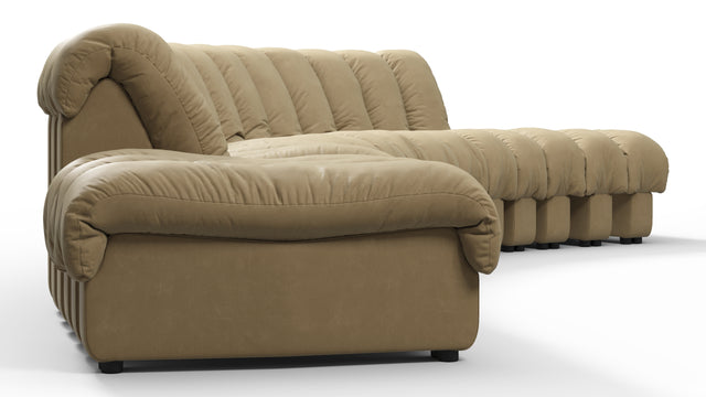 DS 600 - DS 600 Large Open End Sofa, Beige Vegan Leather