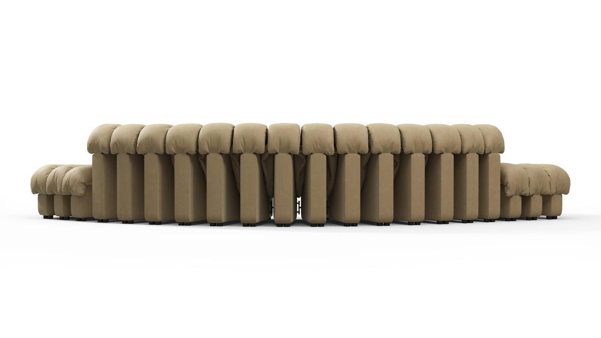 DS 600 - DS 600 Large Open End Sofa, Beige Vegan Leather