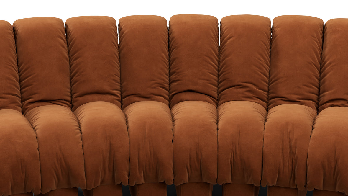 DS 600 - DS 600 Large Open End Sofa, Burnt Orange Vegan Suede