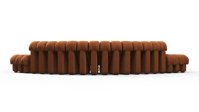 DS 600 - DS 600 Large Open End Sofa, Burnt Orange Vegan Suede