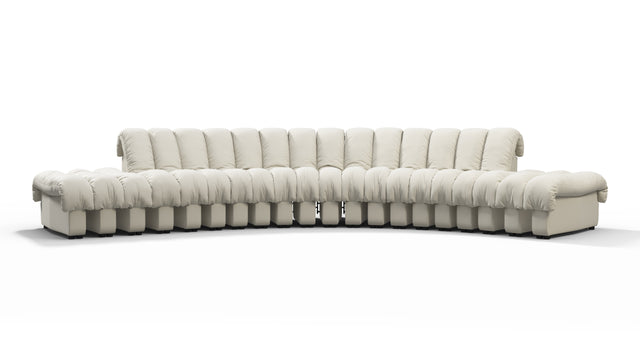 DS 600 - DS 600 Large Open End Sofa, Cream Vegan Leather