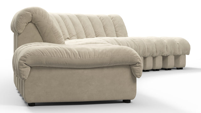 DS 600 - DS 600 Large Open End Sofa, Eggshell Vegan Suede