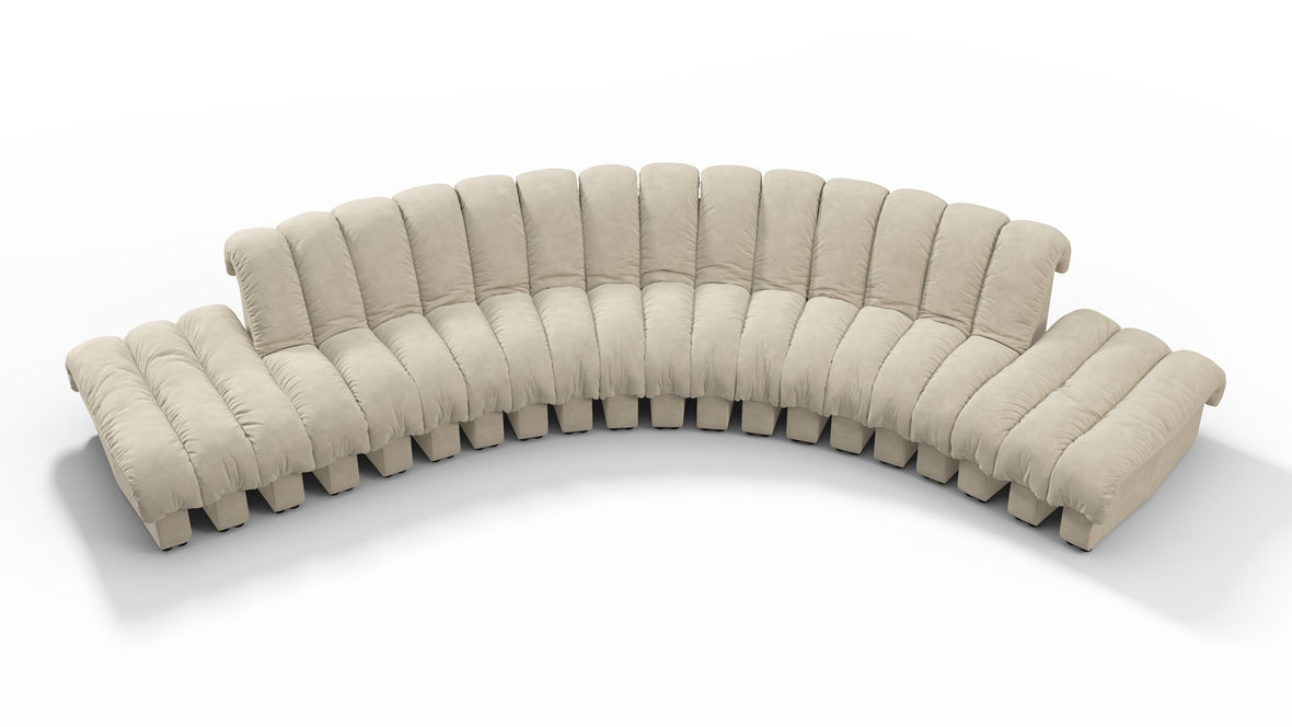 DS 600 - DS 600 Large Open End Sofa, Eggshell Vegan Suede