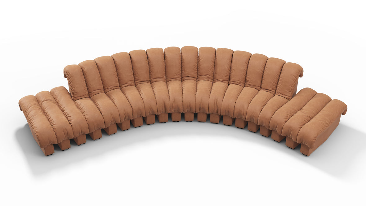 DS 600 - DS 600 Large Open End Sofa, Tan Vegan Leather