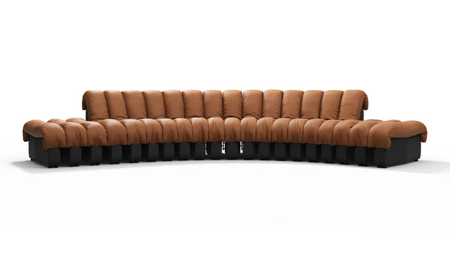 DS 600 - DS 600 Large Open End Sofa, Vintage Tan and Black Vegan Leather