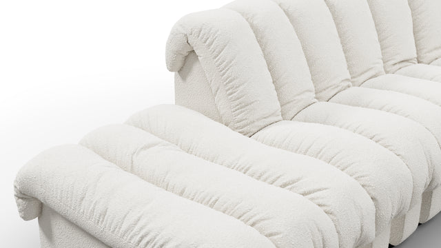 DS 600 - DS 600 Large Open End Sofa, White Boucle