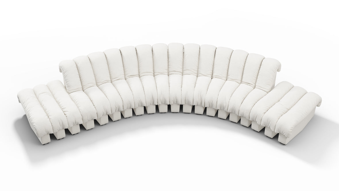 DS 600 - DS 600 Large Open End Sofa, White Boucle