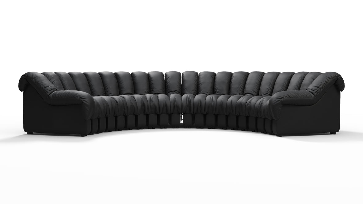 DS 600 - DS 600 Large Sectional, U Shape, Black Vegan Leather