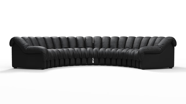 DS 600 - DS 600 Large Sectional, U Shape, Black Vegan Leather