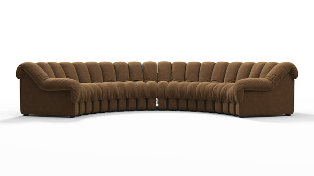 DS 600 - DS 600 Large Sectional, U Shape, Brown Vegan Suede