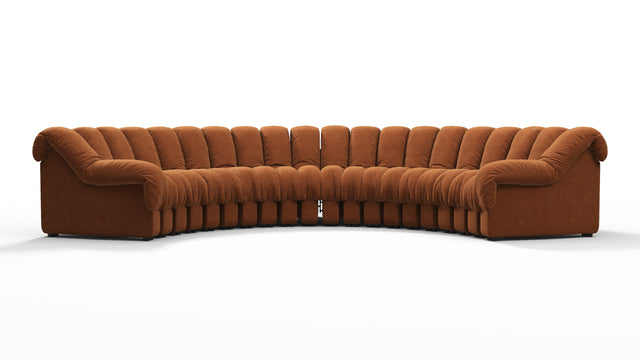 DS 600 - DS 600 Large Sectional, U Shape, Burnt Orange Vegan Suede