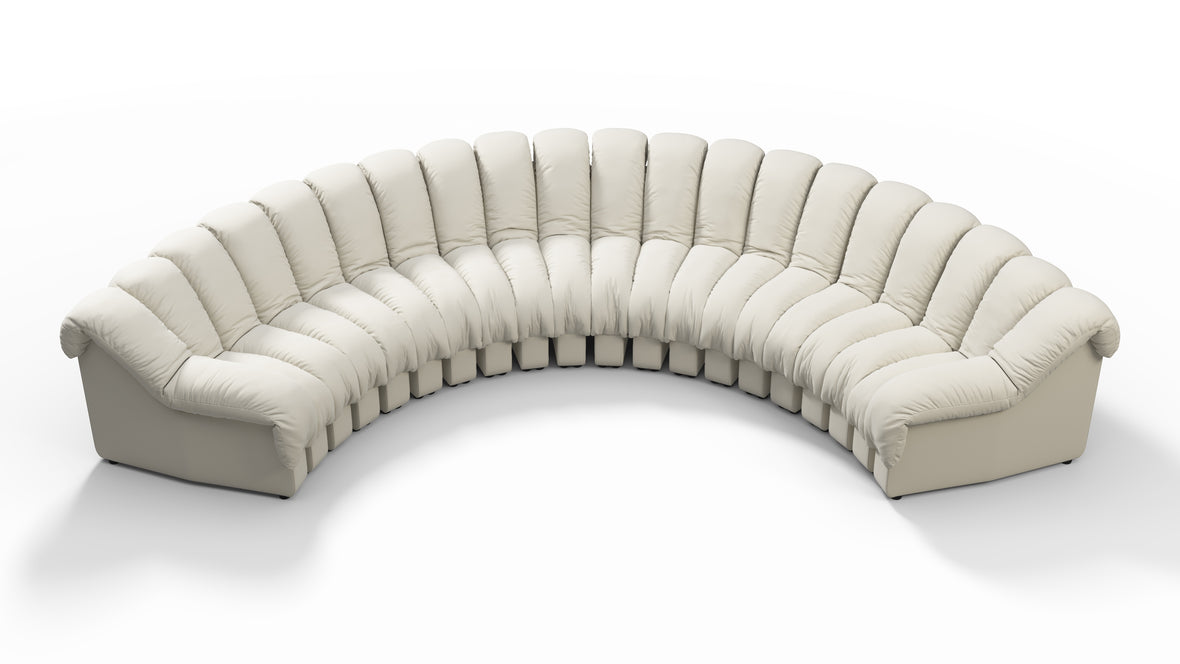 DS 600 - DS 600 Large Sectional, U Shape, Cream Vegan Leather