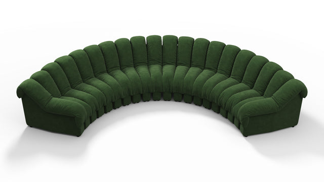 DS 600 - DS 600 Large Sectional, U Shape, Tarragon Vegan Suede