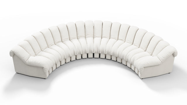 DS 600 - DS 600 Large Sectional, U Shape, White Boucle