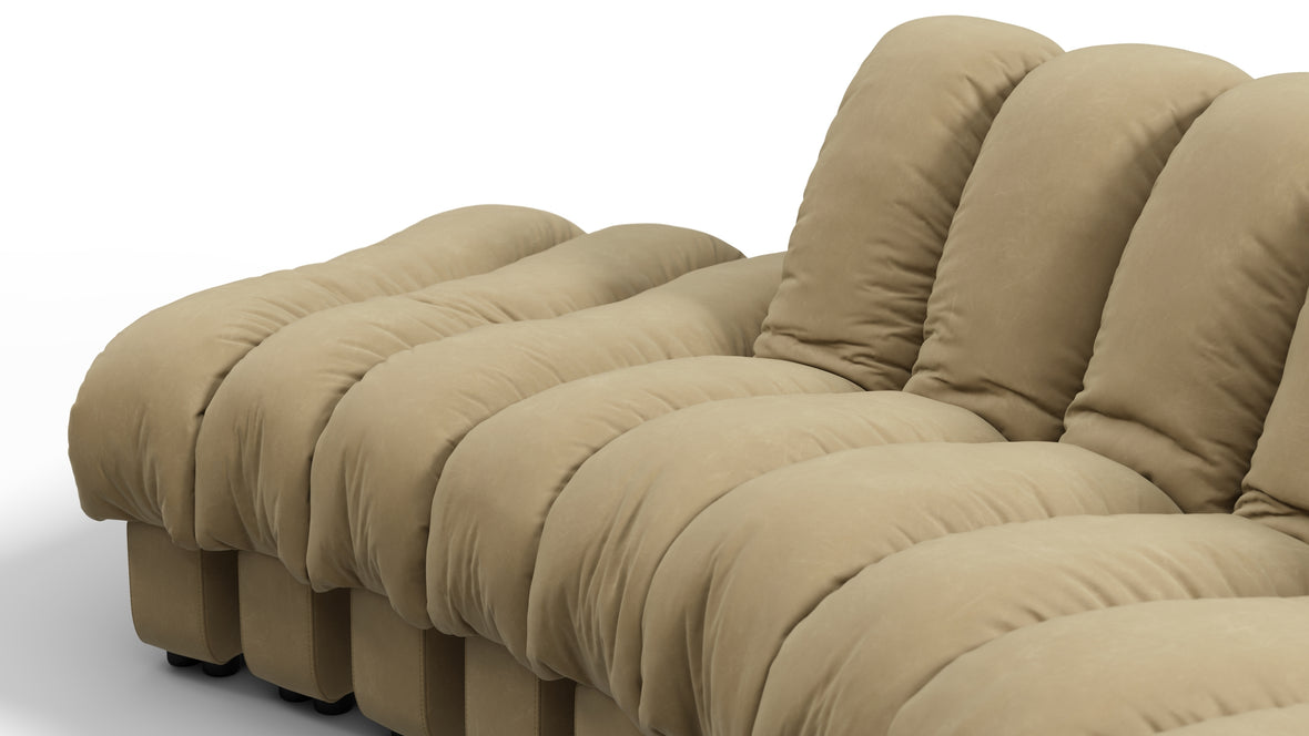 DS 600 - DS 600 Small Open End Sofa, Left, Beige Vegan Leather