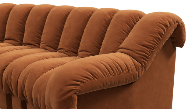 DS 600 - DS 600 Small Open End Sofa, Left, Burnt Orange Vegan Suede