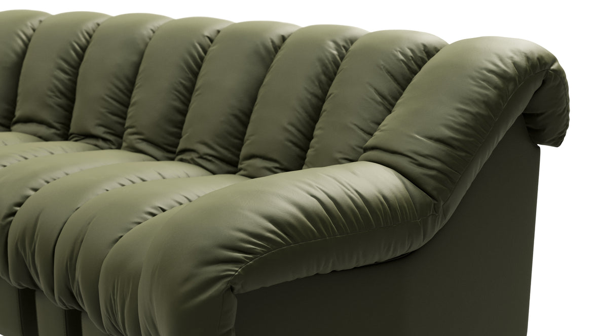 DS 600 - DS 600 Small Open End Sofa, Left, Deep Olive Vegan Leather