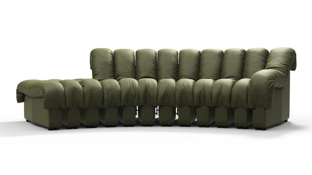 DS 600 - DS 600 Small Open End Sofa, Left, Deep Olive Vegan Leather