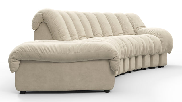 DS 600 - DS 600 Small Open End Sofa, Left, Eggshell Vegan Suede