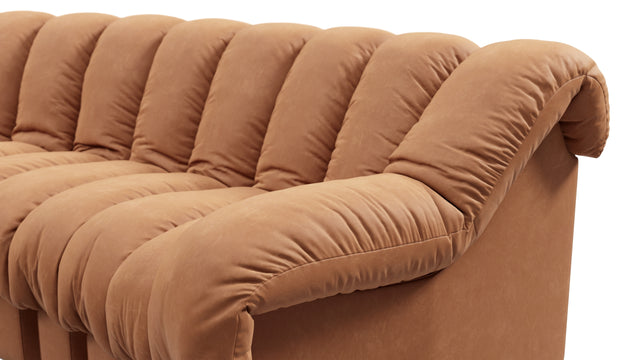 DS 600 - DS 600 Small Open End Sofa, Left, Tan Vegan Leather