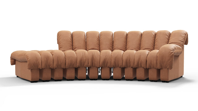 DS 600 - DS 600 Small Open End Sofa, Left, Tan Vegan Leather