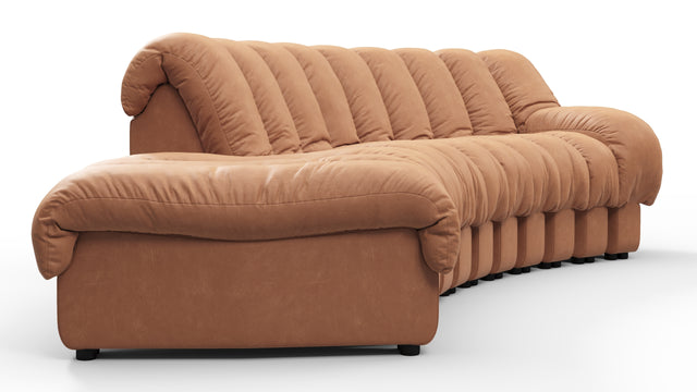 DS 600 - DS 600 Small Open End Sofa, Left, Tan Vegan Leather