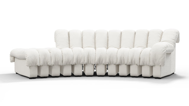 DS 600 - DS 600 Small Open End Sofa, Left, White Boucle