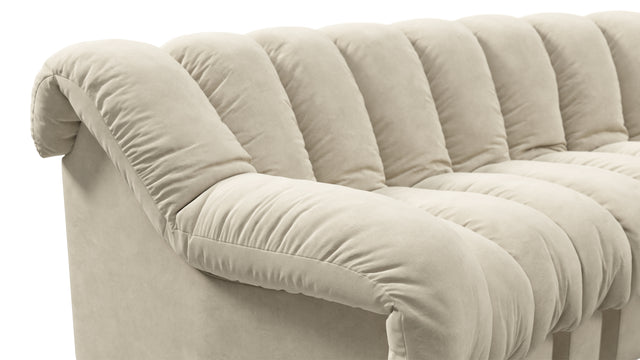 DS 600 - DS 600 Small Open End Sofa, Right, Eggshell Vegan Suede