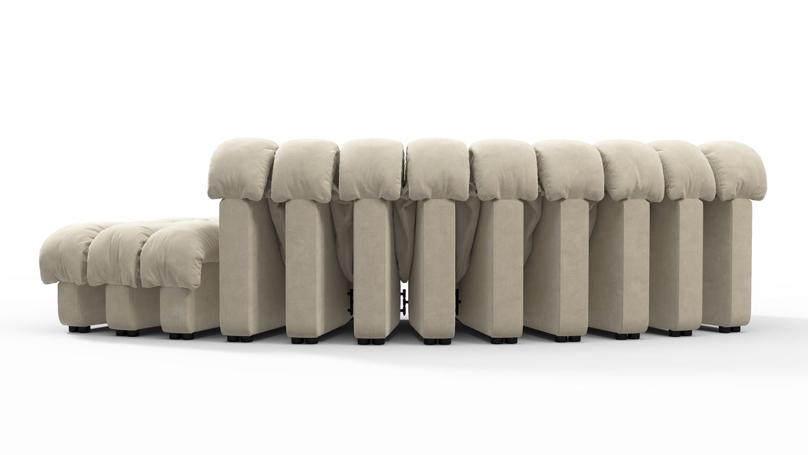 DS 600 - DS 600 Small Open End Sofa, Right, Eggshell Vegan Suede