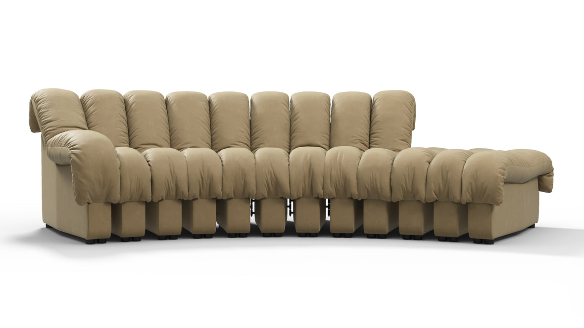 DS 600 - DS 600 Small Open End Sofa, Right, Beige Vegan Leather