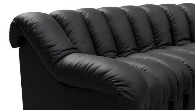 DS 600 - DS 600 Small Open End Sofa, Right, Black Vegan Leather