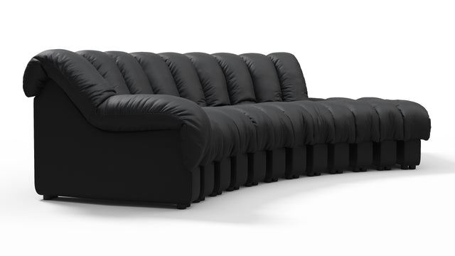 DS 600 - DS 600 Small Open End Sofa, Right, Black Vegan Leather