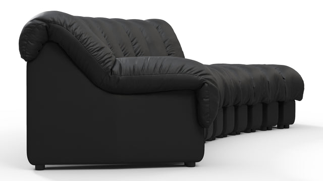 DS 600 - DS 600 Small Open End Sofa, Right, Black Vegan Leather