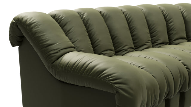 DS 600 - DS 600 Small Open End Sofa, Right, Deep Olive Vegan Leather