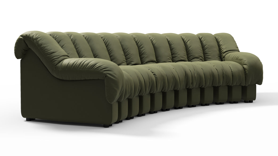 DS 600 - DS 600 Three Seater Sofa, Deep Olive Vegan Leather