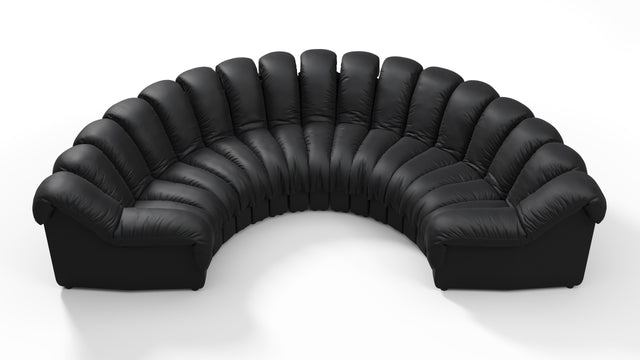 DS 600 - DS 600 Sectional, U Shape, Black Vegan Leather