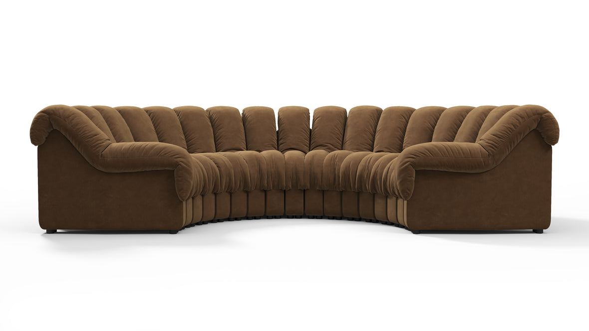 DS 600 - DS 600 Sectional, U Shape, Brown Vegan Suede