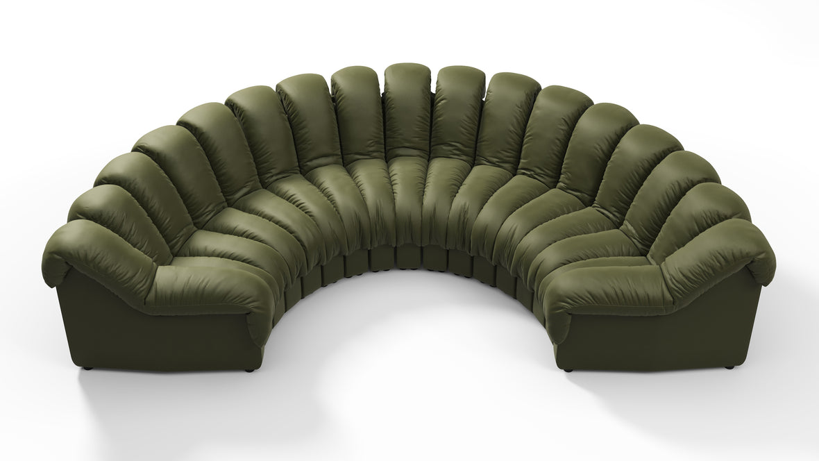 DS 600 - DS 600 Sectional, U Shape, Deep Olive Vegan Leather