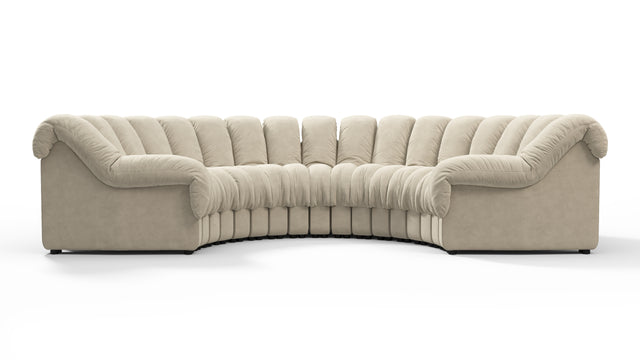 DS 600 - DS 600 Sectional, U Shape, Eggshell Vegan Suede