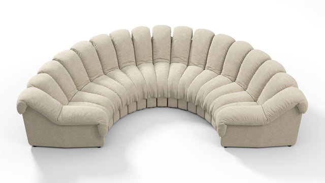 DS 600 - DS 600 Sectional, U Shape, Eggshell Vegan Suede